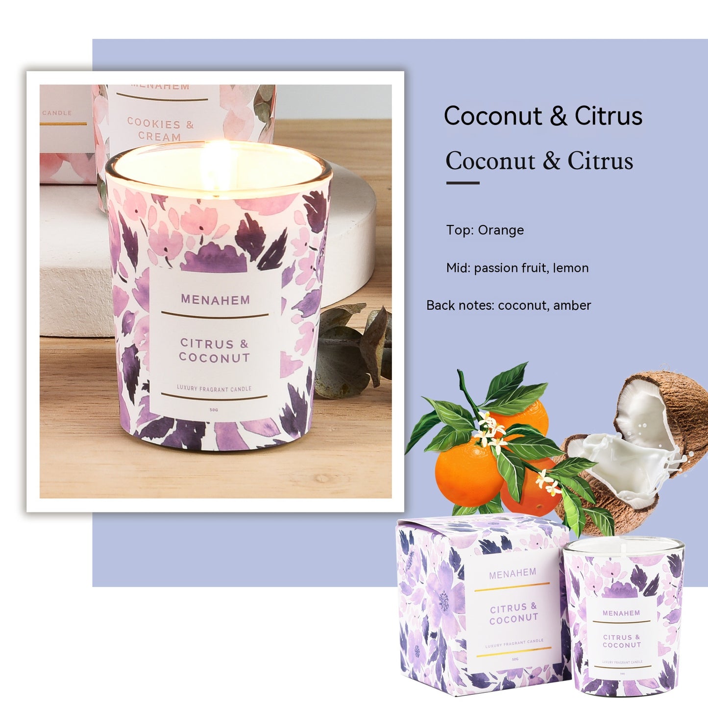 Smoke-free Aromatherapy Candle Flower Gift