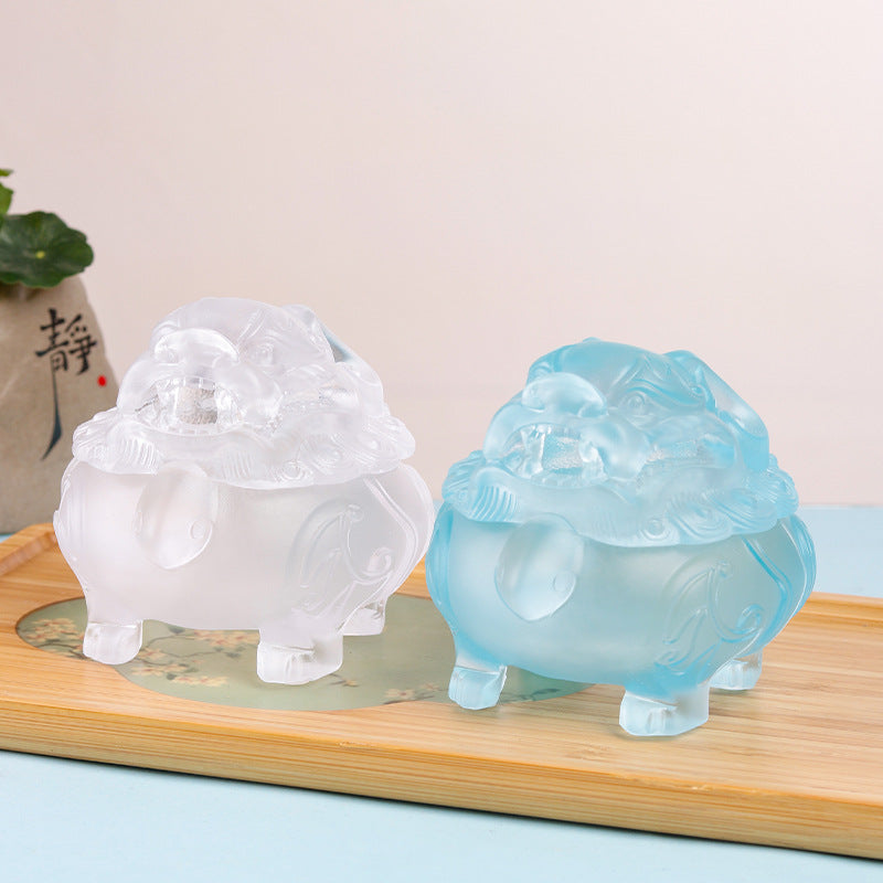 Glaze Lion Incense Burner Household Desk Ornaments