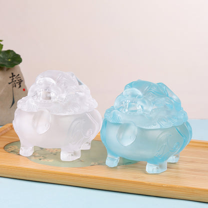 Glaze Lion Incense Burner Household Desk Ornaments