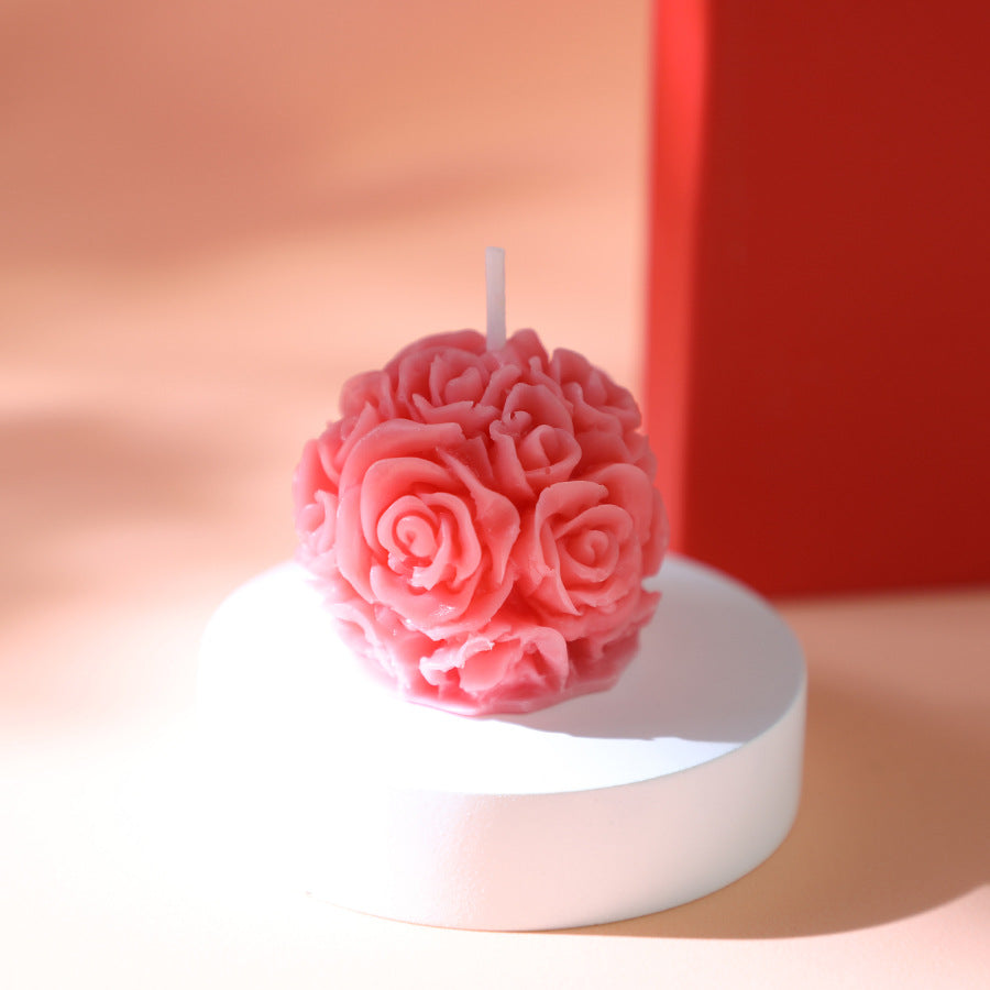 Handmade Rose Column Aromatherapy Candle