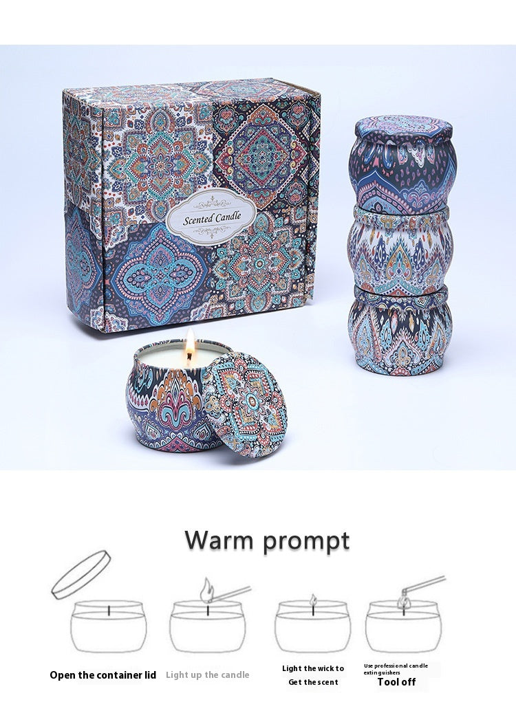 Tinplate Can Aromatherapy Candle Gift Box Festival Atmosphere Plant Soy Wax Household