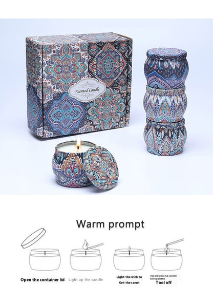 Tinplate Can Aromatherapy Candle Gift Box Festival Atmosphere Plant Soy Wax Household