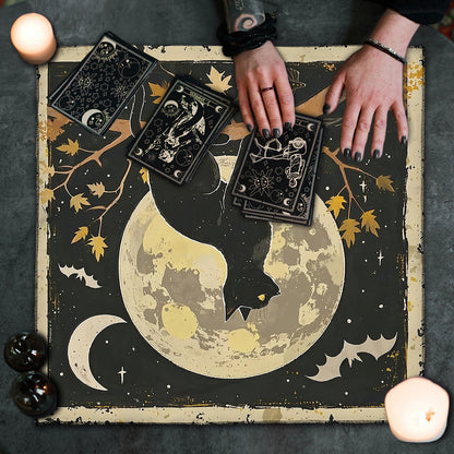 Cat Witch Board Game Flannel Tarot Tablecloth