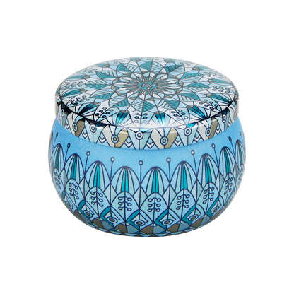 Popular Ethnic Style Aromatherapy Jar Candle Tinplate Wedding Candy Gift Box Round Tea Universal Packaging Box