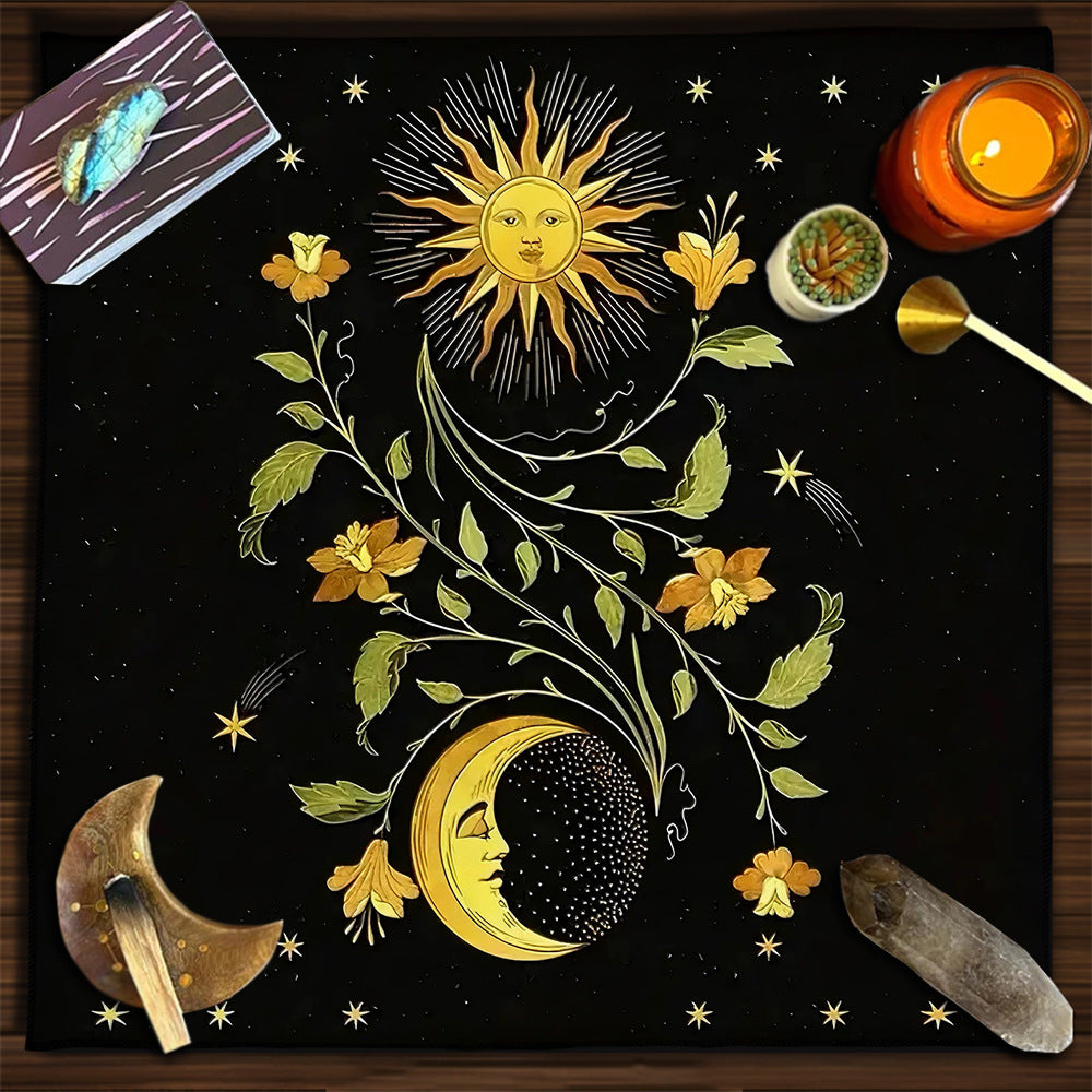 Cat Witch Board Game Flannel Tarot Tablecloth
