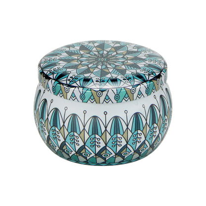 Popular Ethnic Style Aromatherapy Jar Candle Tinplate Wedding Candy Gift Box Round Tea Universal Packaging Box