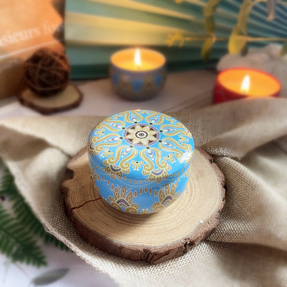Dried Soy Wax Flower Fragrance Candle Tinplate Box Wedding Birthday Hand Gift Handmade Scented