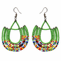 Maasai Bead Basket Dangle Earrings