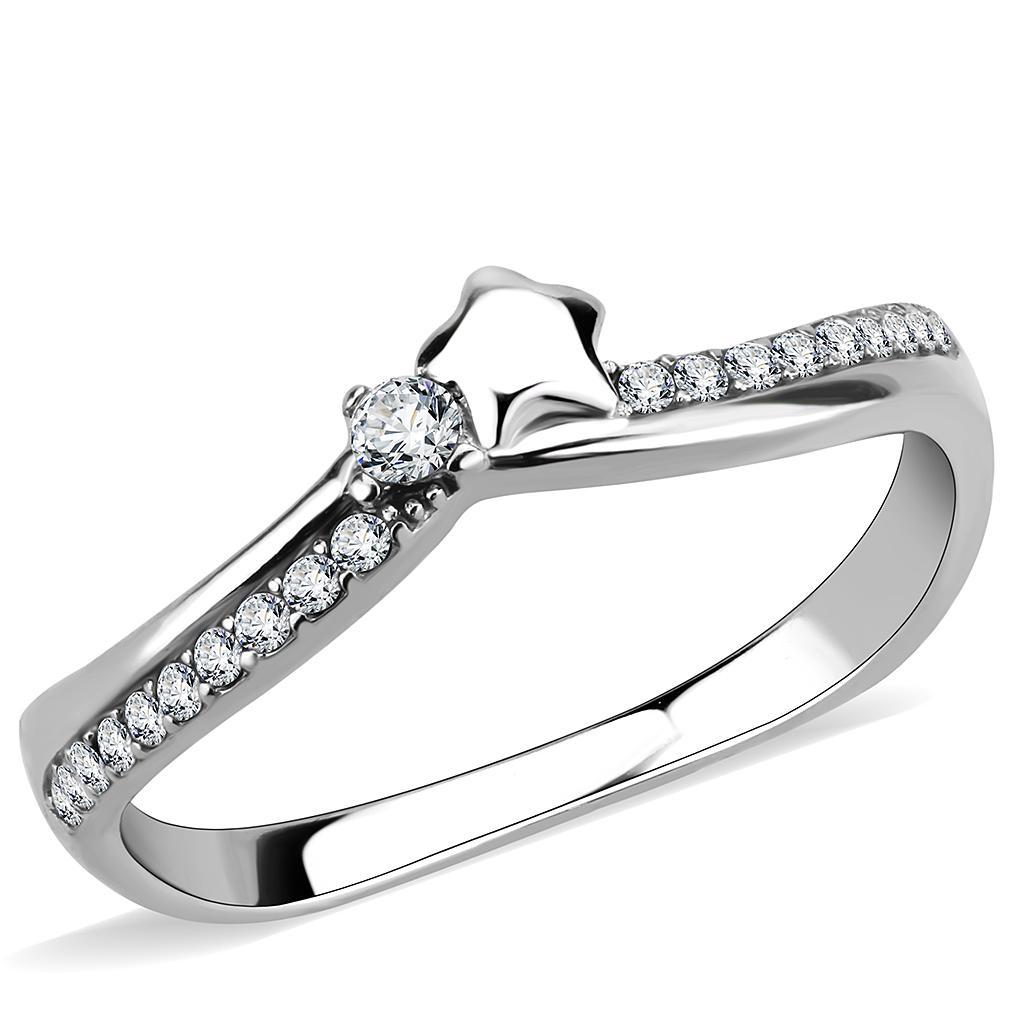 Dainty 2mm CZ Ring - Subtle Sparkle Stainless Steel