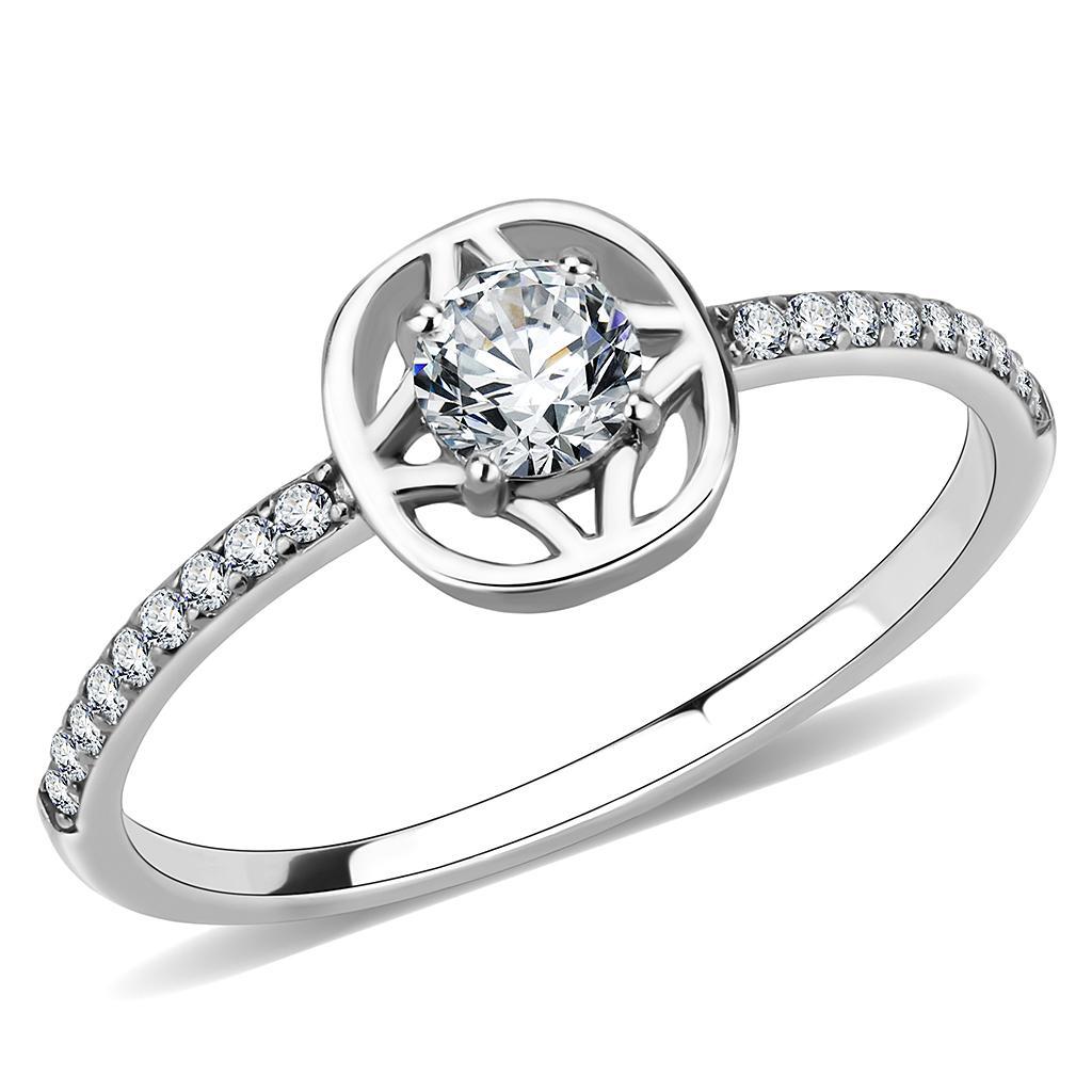 Featherlight 4mm CZ Ring - Everyday Stainless Steel Elegance