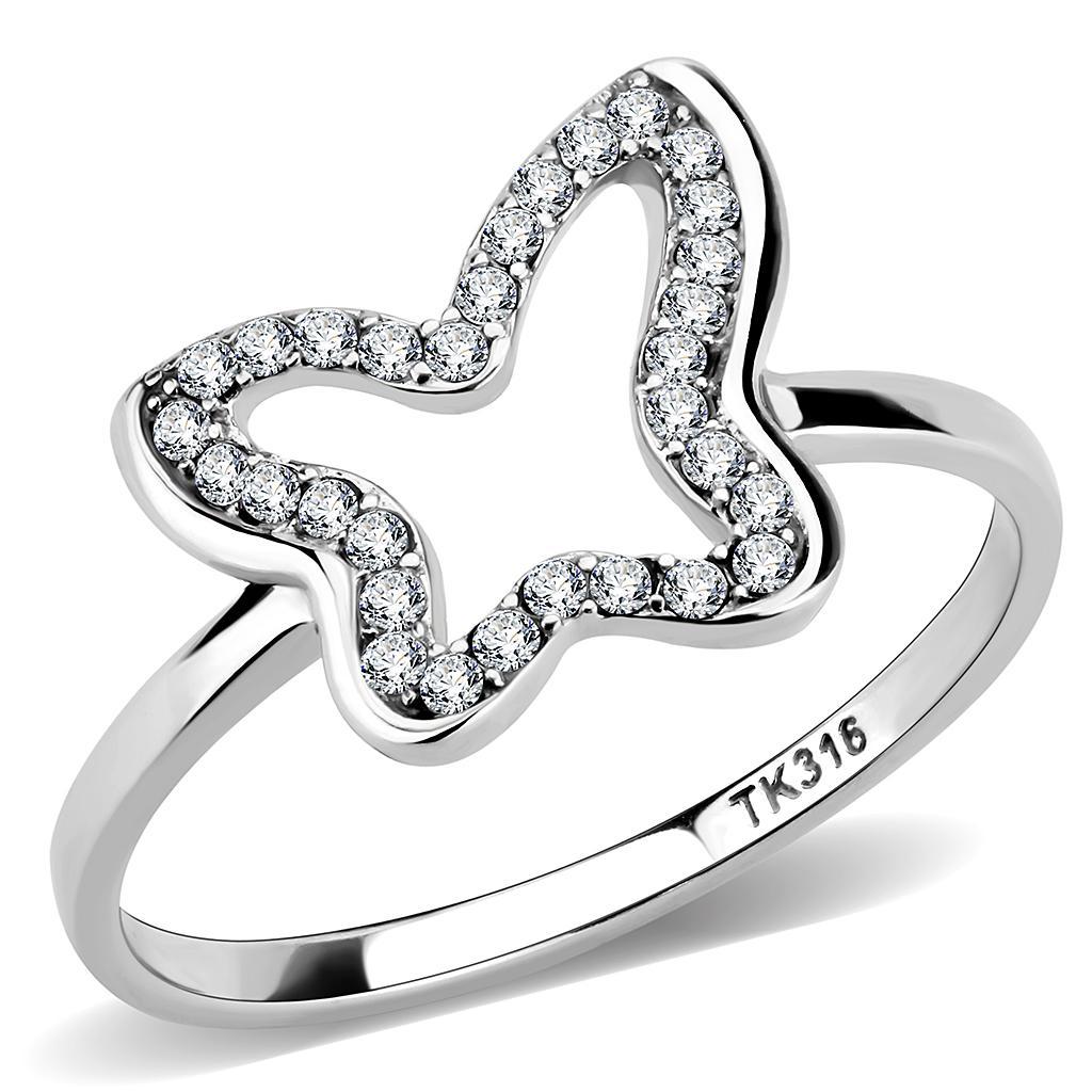 Delicate Sparkle CZ Ring - Ultra Lightweight Stainless Steel