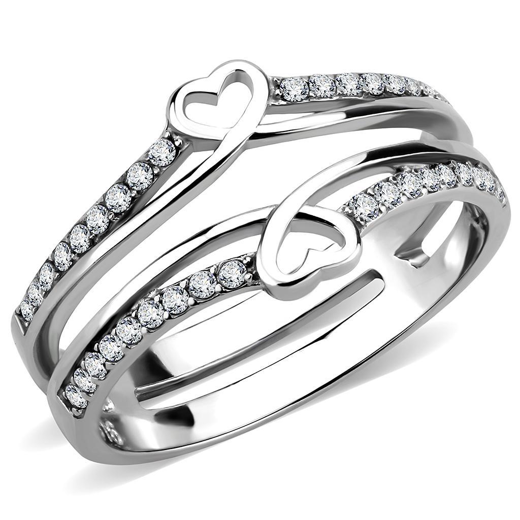 Clear CZ Stainless Steel Ring