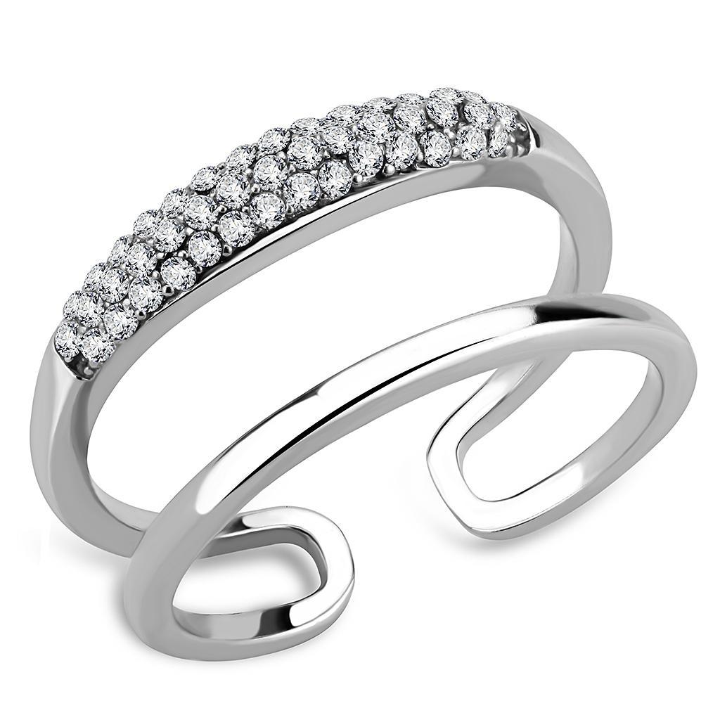 Clear CZ Stainless Steel Ring