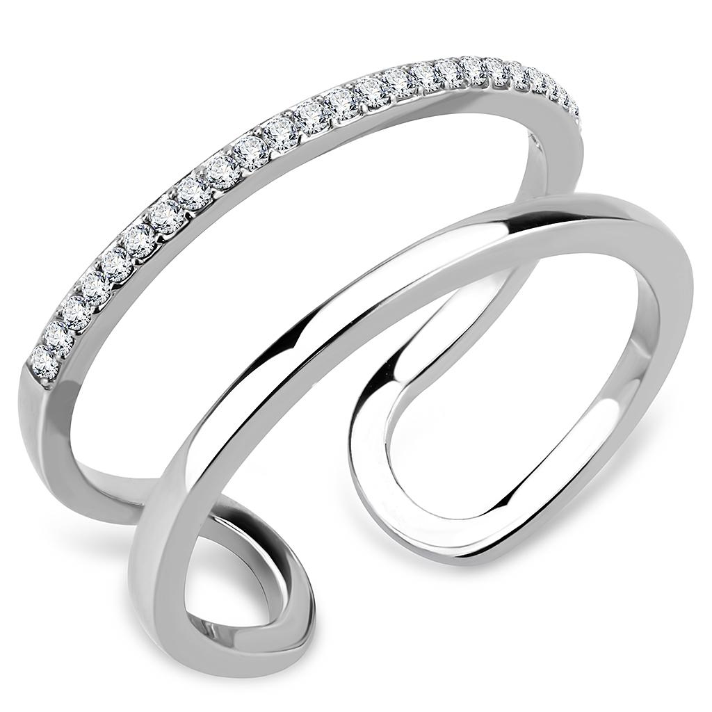Clear CZ Stainless Steel Ring