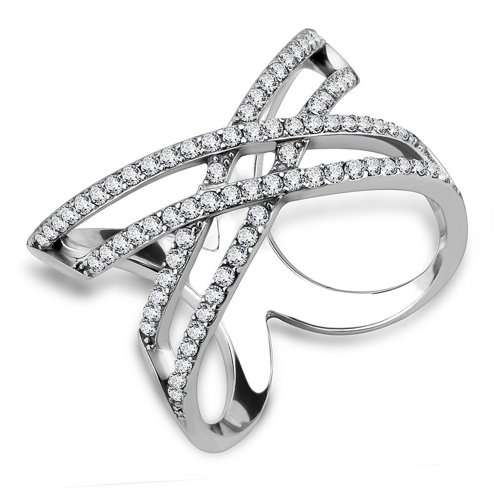 Clear CZ Stainless Steel Ring