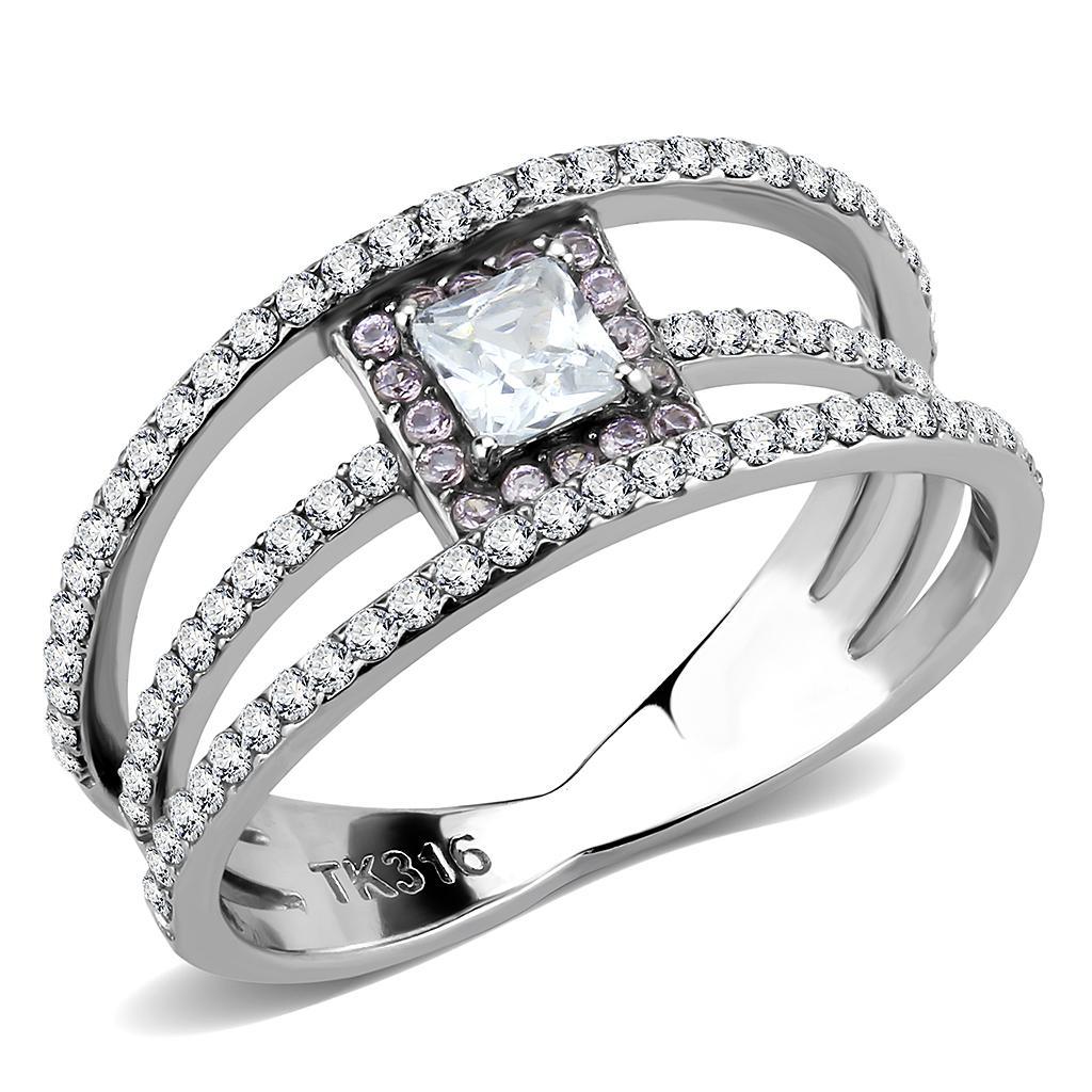 Clear CZ Stainless Steel Ring