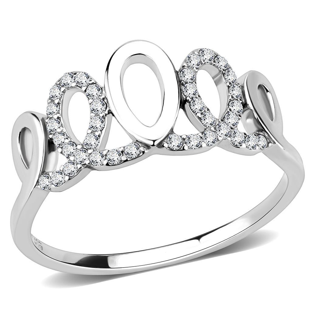 Clear CZ Stainless Steel Ring