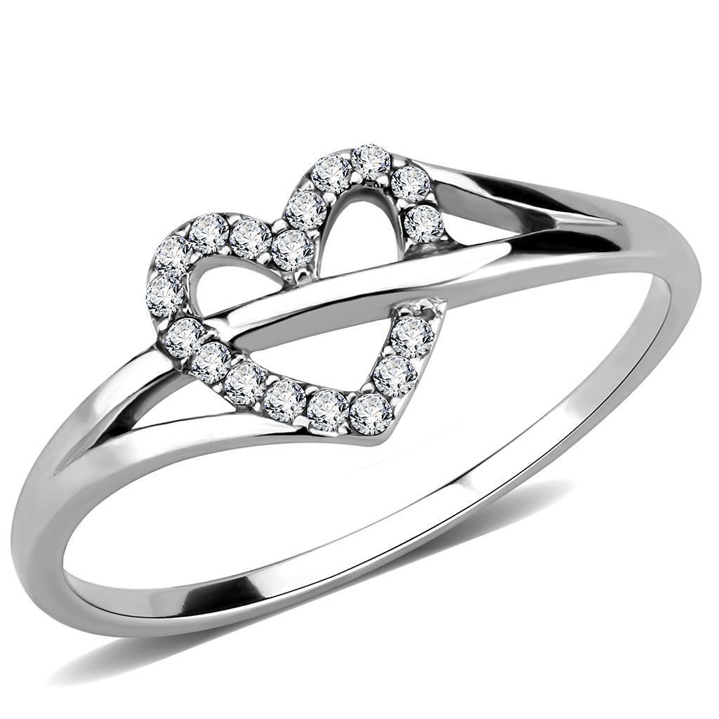 Clear CZ Stainless Steel Ring