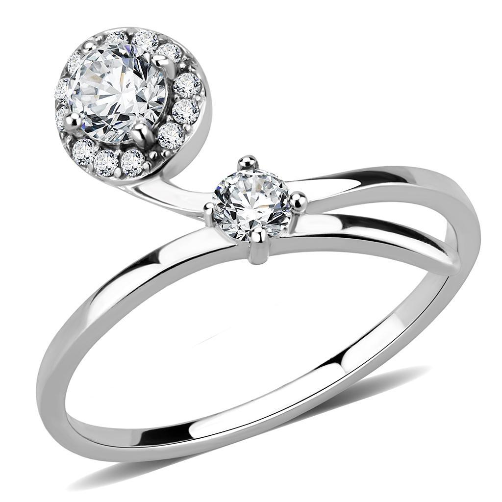Clear CZ Stainless Steel Ring