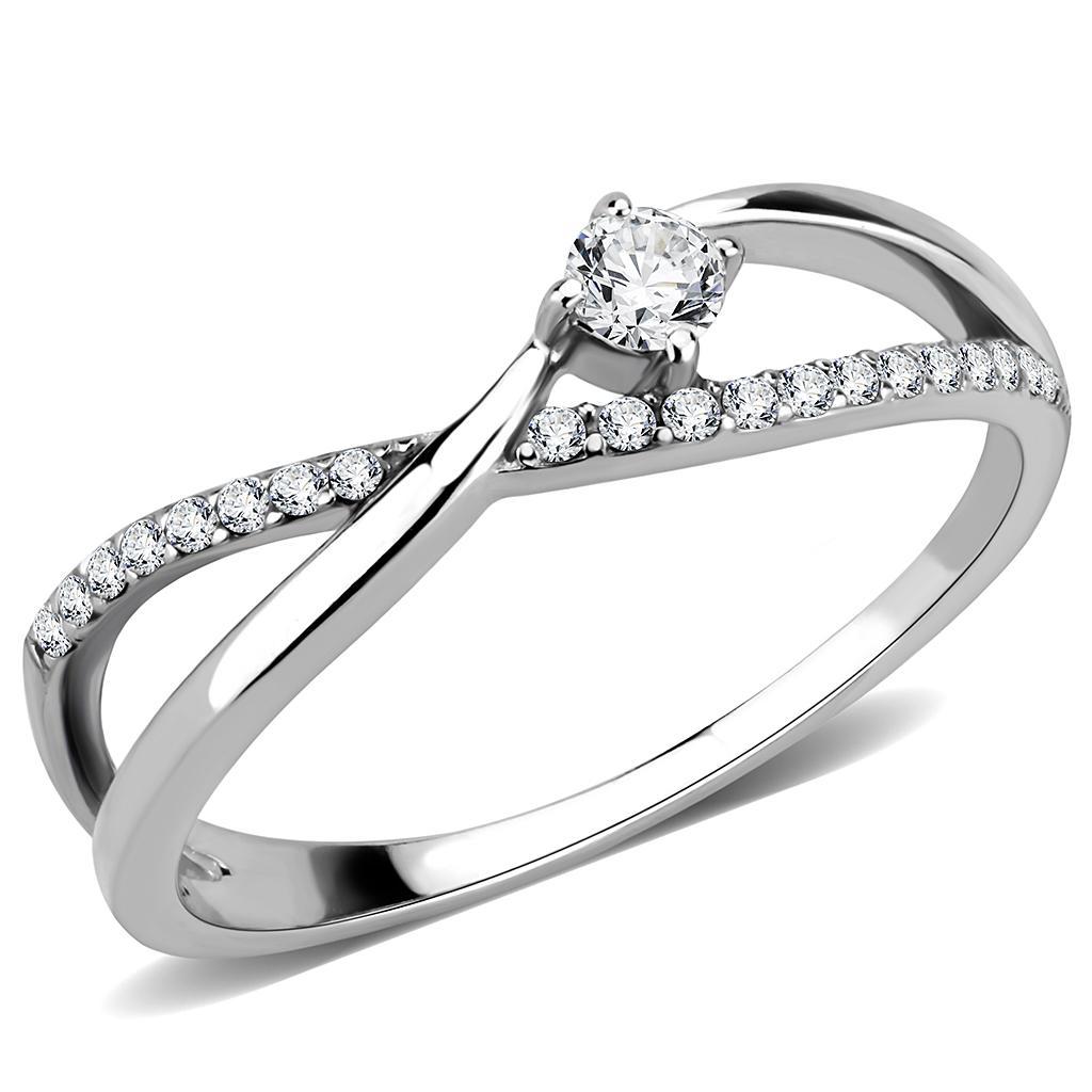 Clear CZ Stainless Steel Ring