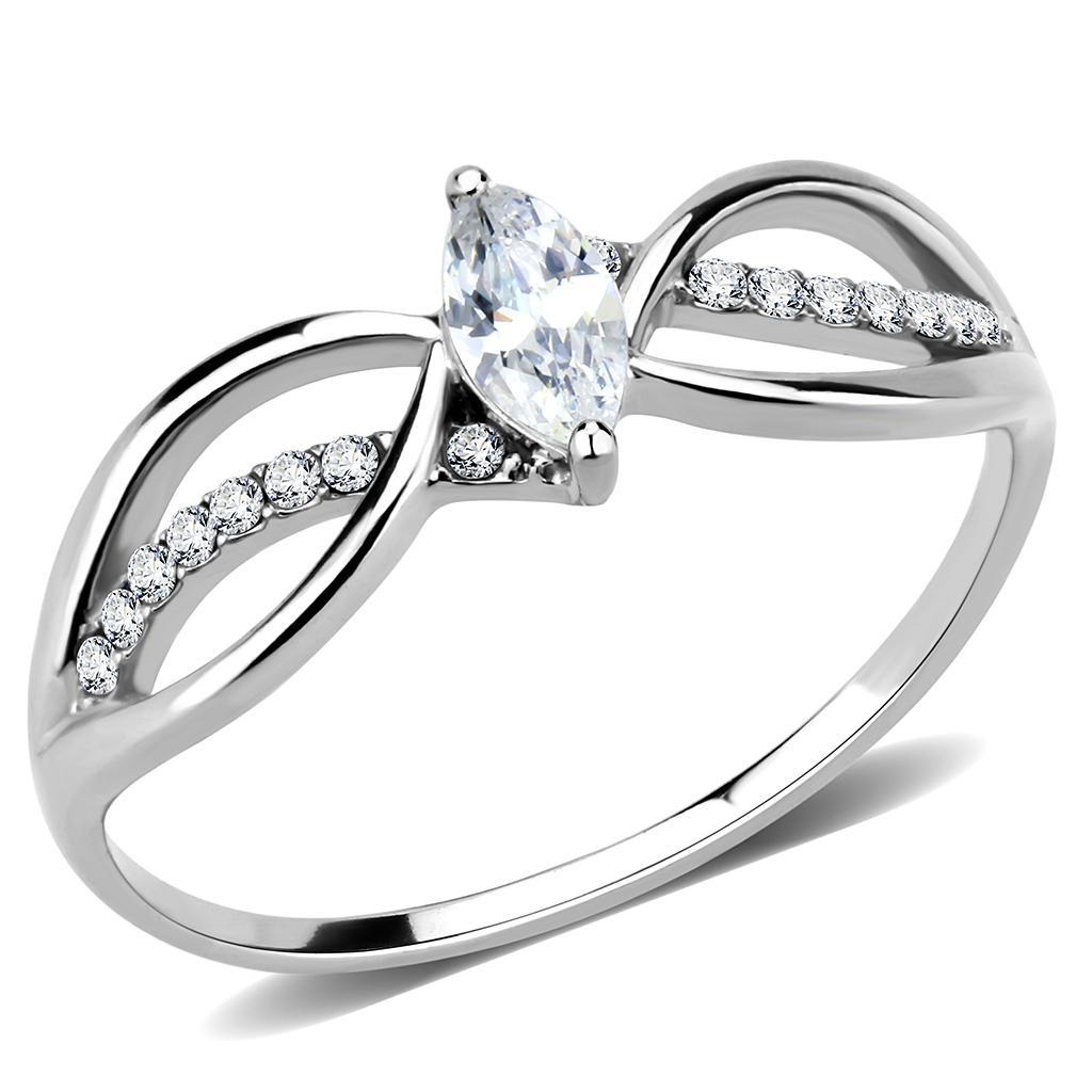 Clear CZ Stainless Steel Ring