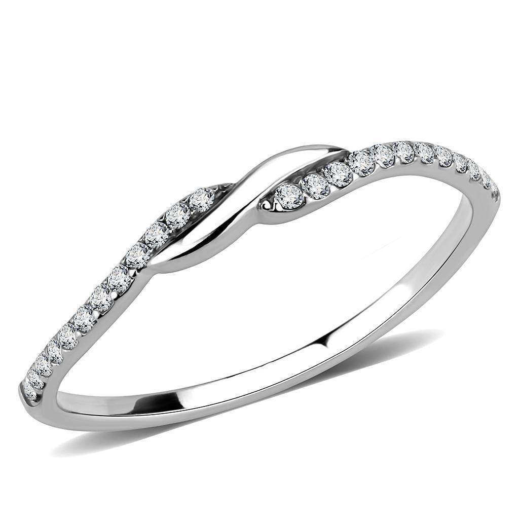 Clear CZ Stainless Steel Ring