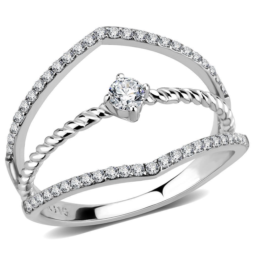 Clear CZ Stainless Steel Ring