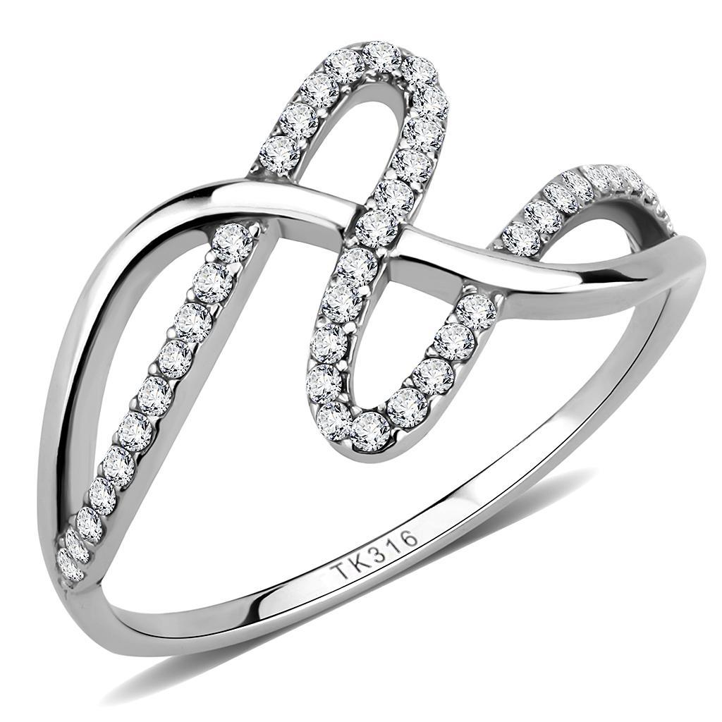 Clear CZ Stainless Steel Ring