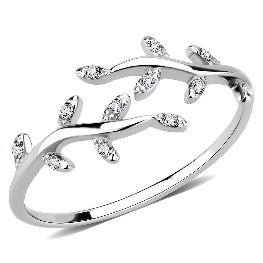 Clear CZ Stainless Steel Ring