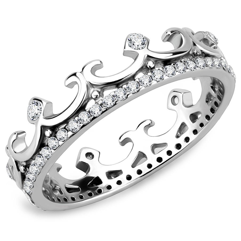 Clear CZ Stainless Steel Ring