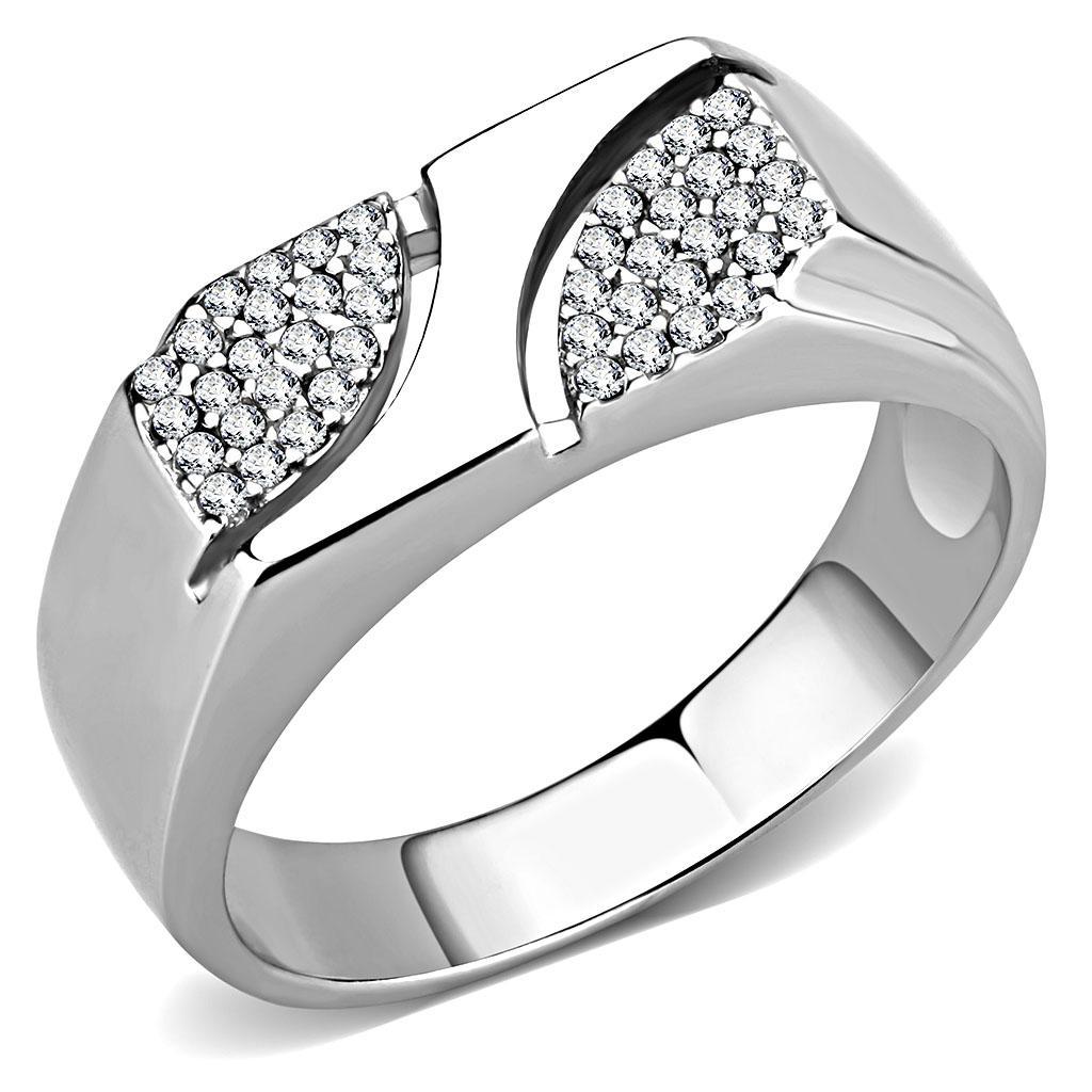 Clear CZ Stainless Steel Ring