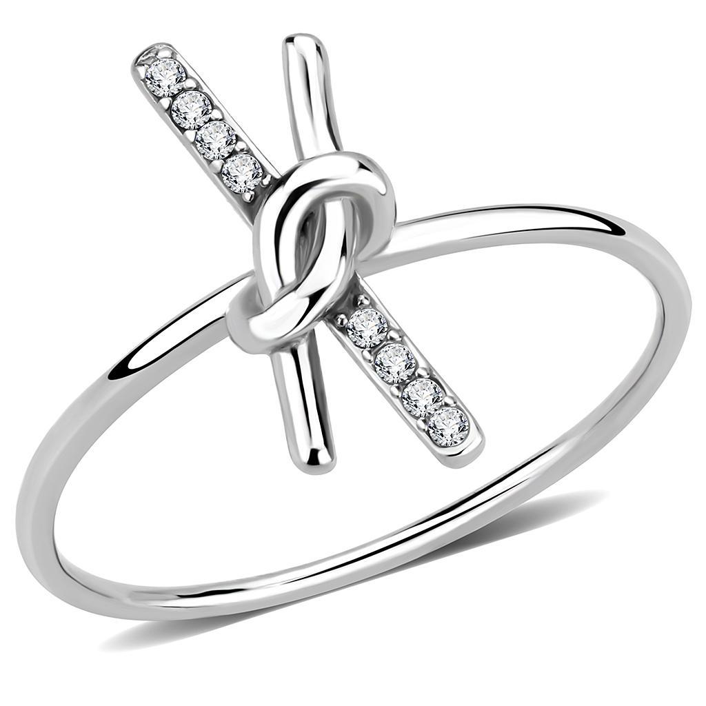 Stainless Steel Ring with Clear AAA Grade CZ Stone