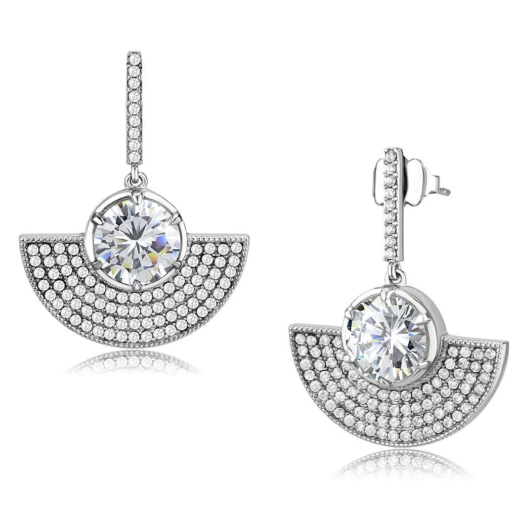 - Clear CZ Stainless Steel Earrings