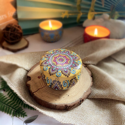 Dried Soy Wax Flower Fragrance Candle Tinplate Box Wedding Birthday Hand Gift Handmade Scented
