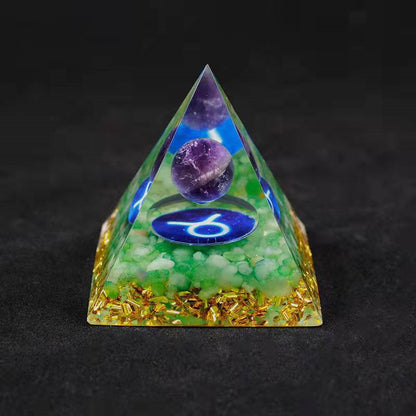 Twelve Constellation Chakra Pyramid Crystal Gravel Bedroom Ornament