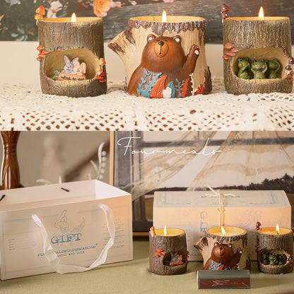 3-piece Set For Girls Girlfriends Cute Aromatherapy Candle Ornaments Birthday Gift Hand Gift Box