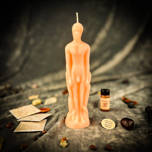 Male Figural Candle Spell Kit - Sympathetic Magic & Personal Power