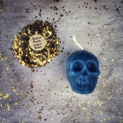 Beeswax Small Skull Spell Candle - Mind Influence & Ancestral Wisdom Magic