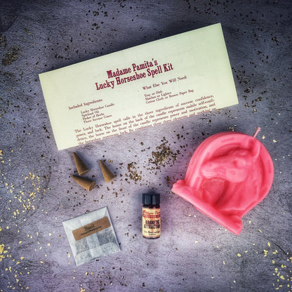 Lucky Horseshoe Candle Spell Kit - Luck & Power Magic
