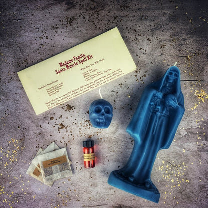 Santa Muerte Candle Spell Kit - Sacred Folk Saint Devotion & Protection