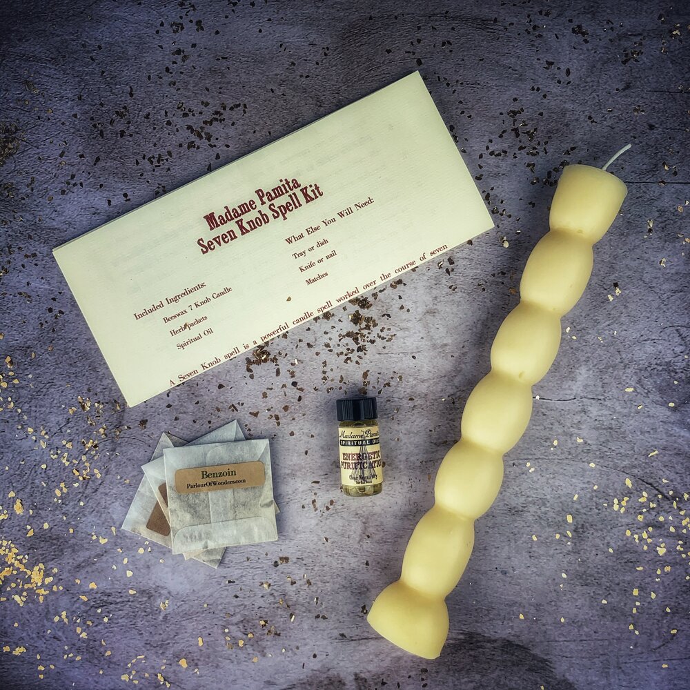 Seven Knob Candle Spell Kit - Seven-Day Manifestation Magic