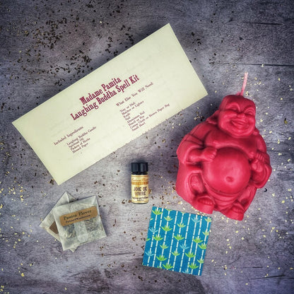 Laughing Buddha Abundance Candle Spell Kit - Wealth, Luck & Prosperity Magic