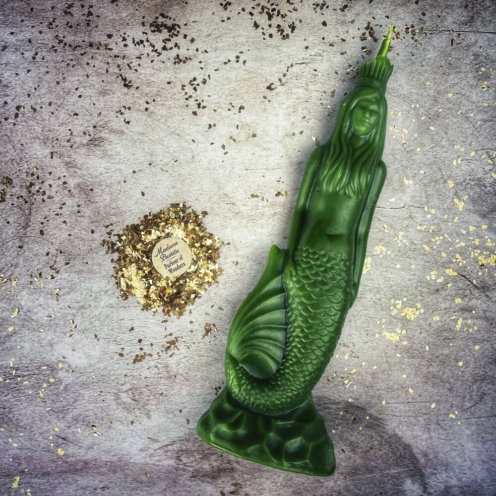 Beeswax Mermaid Magic Spell Candle - Love, Beauty & Water Goddess Magic