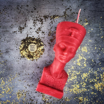 Beeswax Egyptian Queen Spell Candle - Power, Beauty & Magnetism Magic