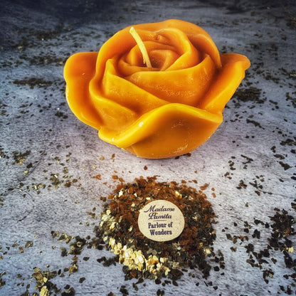 Beeswax Rose Romance Spell Candle - True Love & Soul Mate Magic