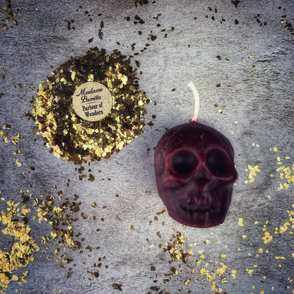 Beeswax Small Skull Spell Candle - Mind Influence & Ancestral Wisdom Magic