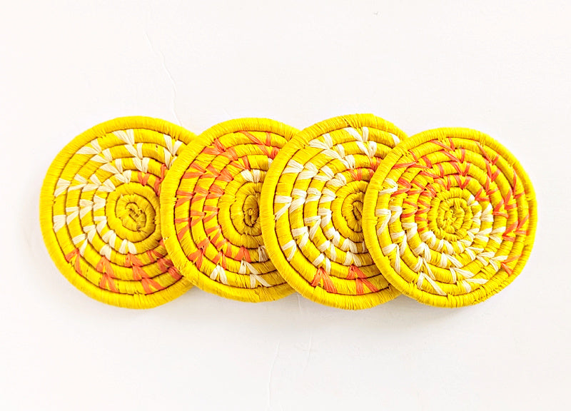 Handmade Woven Drink Coasters Set of 4 {Multiple Colors}